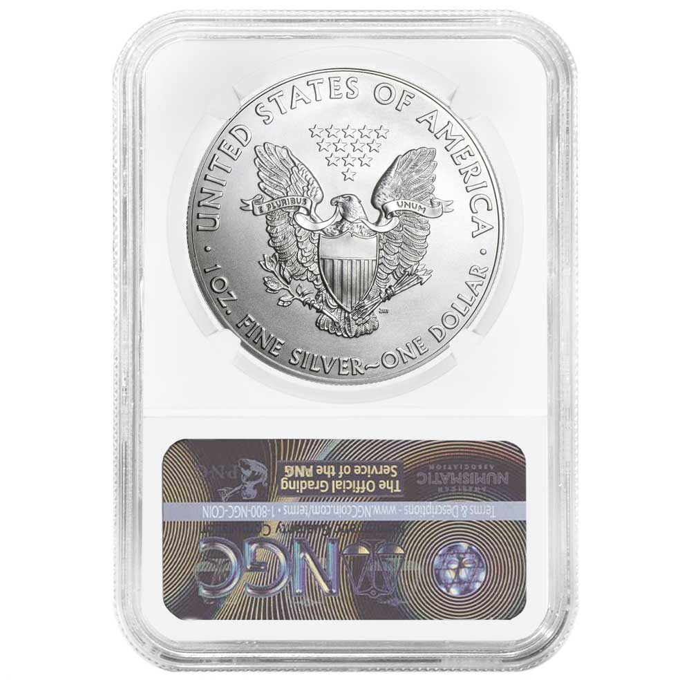 2015 $1 American Silver Eagle NGC MS70 Brown Label - Pinehurst Coins