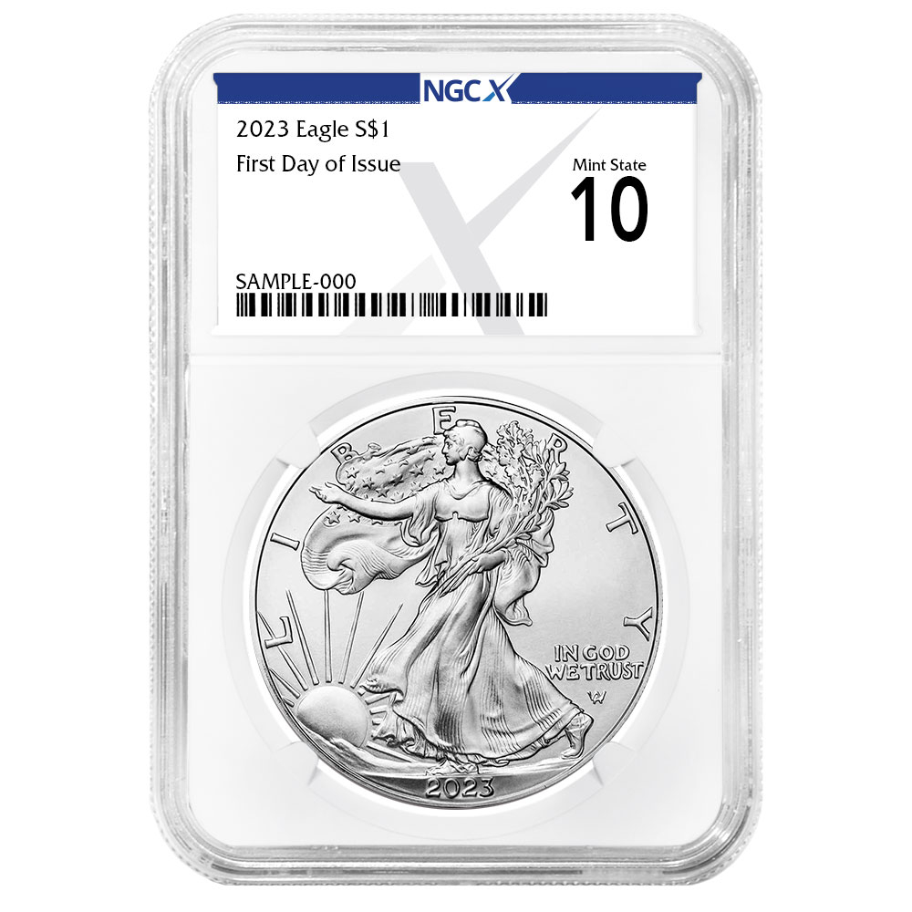 2023 $1 American Silver Eagle NGCX MS10 FDI X Label - Pinehurst Coins