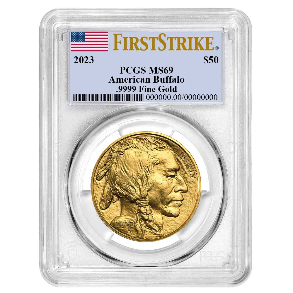 2023 $50 American Gold Buffalo PCGS MS69 FS Flag Label