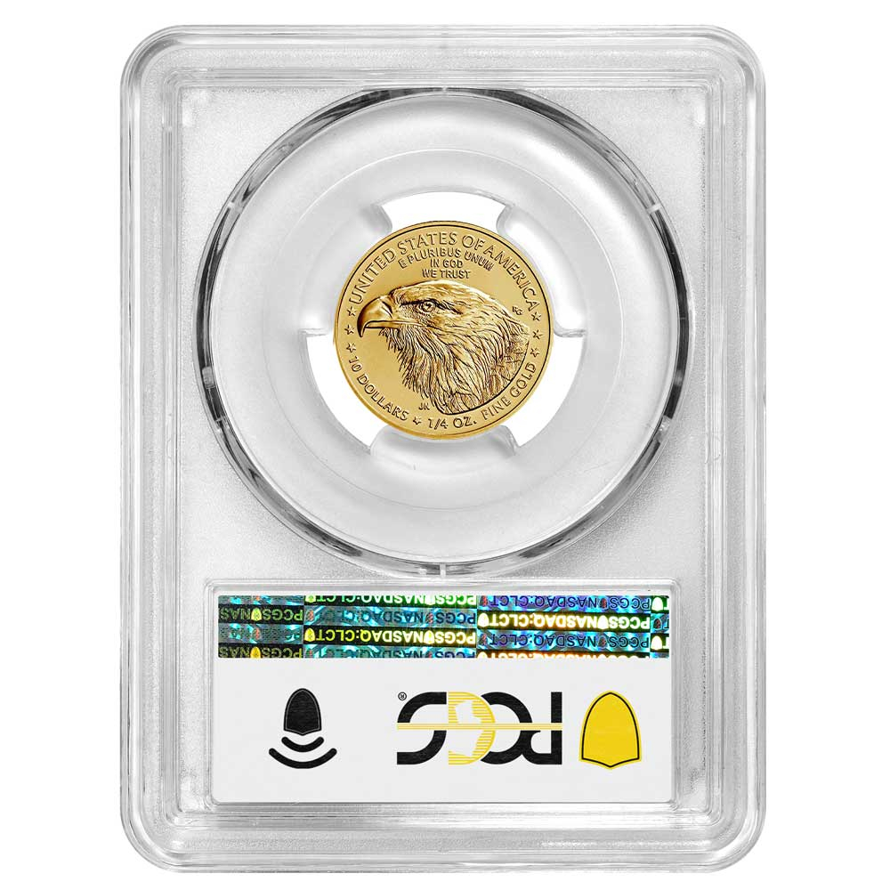 2023 $10 American Gold Eagle 1/4 oz PCGS MS70 FDOI Blue Label ...