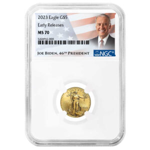 2023 $5 American Gold Eagle 1/10 oz NGC MS70 ER Biden Label