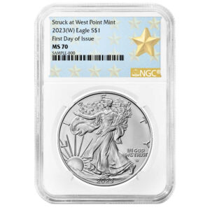2023 (W) $1 American Silver Eagle NGC MS70 FDI West Point Star Label