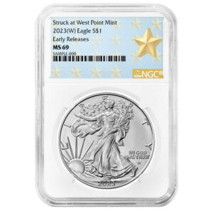 2023 (W) $1 American Silver Eagle NGC MS69 ER West Point Star Label