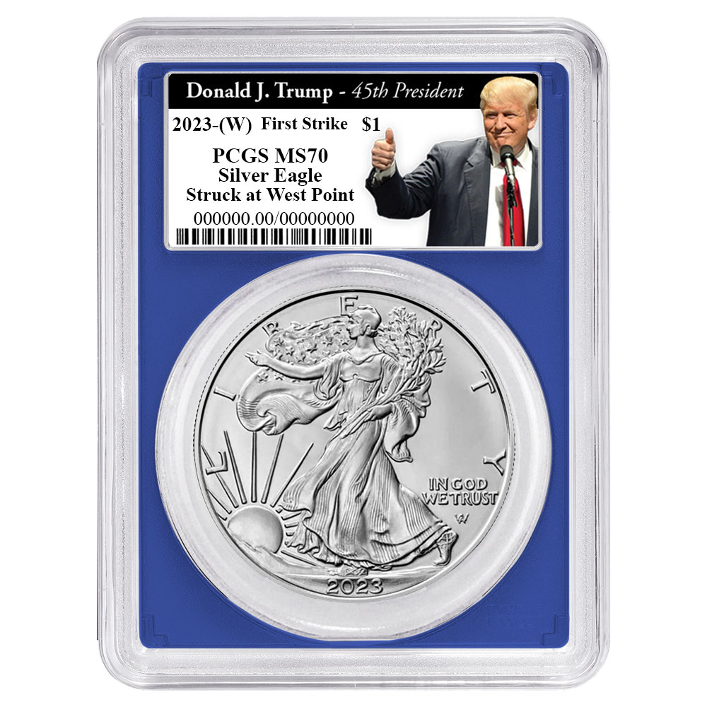 2023 (W) $1 American Silver Eagle PCGS MS70 FS Trump 45th