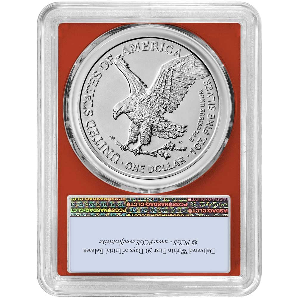 2023 (W) $1 American Silver Eagle PCGS MS70 FS Flag Label Red