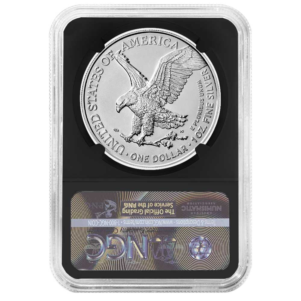 thumbnail image 2 of 2025-S Proof $1 American Silver Eagle NGC PF69UC ER Trolley Label Retro Core 2 of 4