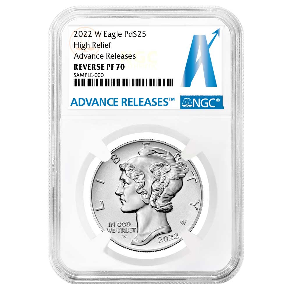 2022-W Reverse Proof $25 Palladium Eagle NGC PF70 AR Advance