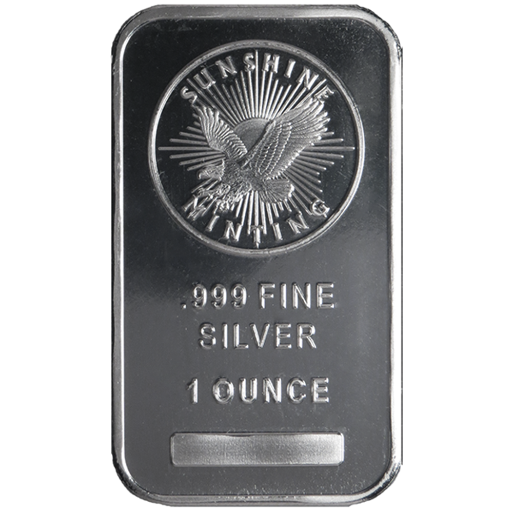 Lot of 100 - 1 Troy oz Sunshine Mint .999 Fine Silver Bar Mint Mark SI Sealed
