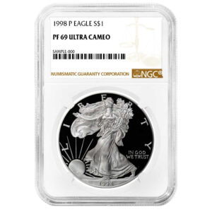 1998-P Proof $1 American Silver Eagle NGC PF69UC Brown Label