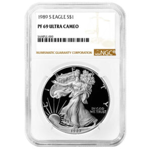 1989-S Proof $1 American Silver Eagle NGC PF69UC Brown Label
