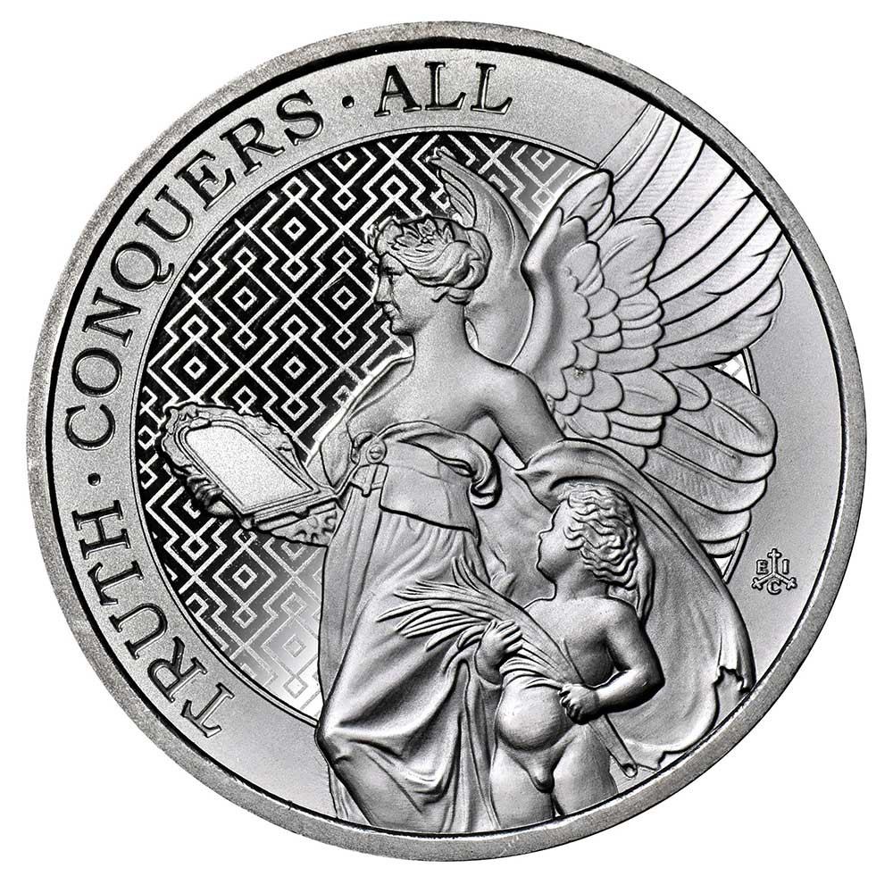 2022 U.K. 1 Pound St. Helena Queen's Virtues Truth .999 1 oz