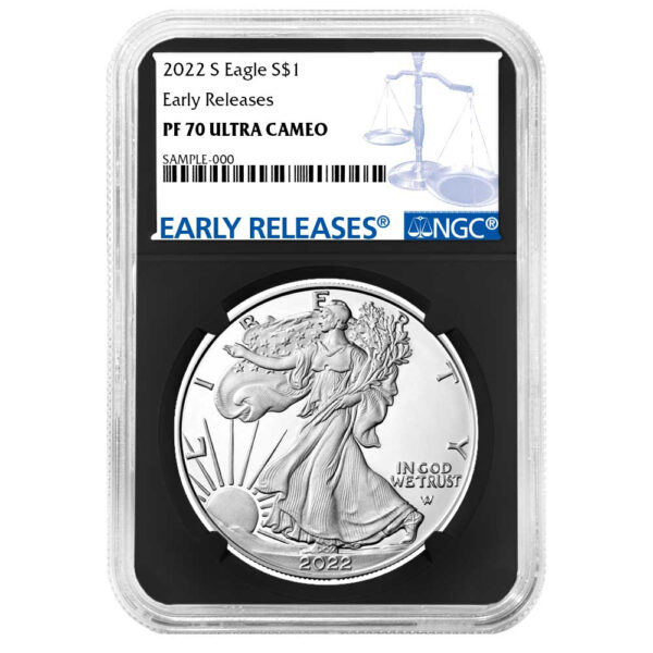 2022-S Proof $1 American Silver Eagle NGC PF70UC ER Blue Label Retro ...