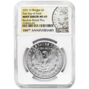 2021-D $1 Morgan Silver Dollar NGC MS69 Mint Error Reverse Struck