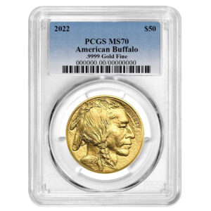 2022 $50 American Gold Buffalo PCGS MS70 Blue Label