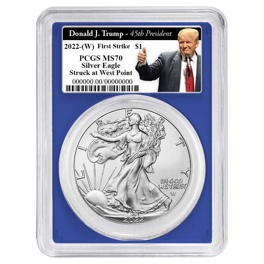 2022 (W) $1 American Silver Eagle PCGS MS70 FS Trump 45th