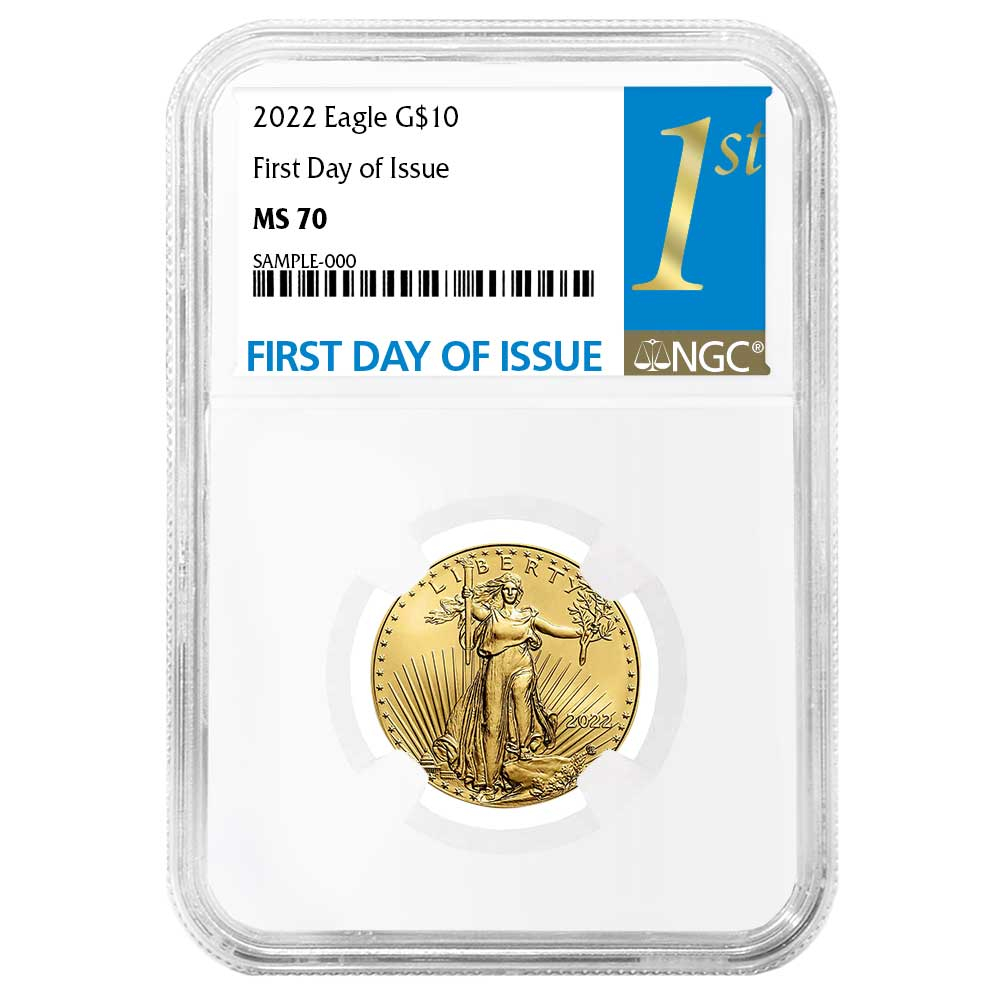 2022 $10 American Gold Eagle 1/4 oz NGC MS70 FDI First Label