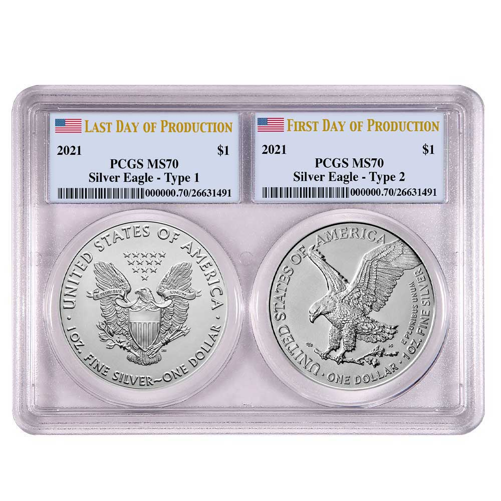 2021~2024年 (新品) イーグル銀貨 PCGS MS70 セット 2021～2024年(新品)イーグル銀貨 PCGSS MS70セット 2021 Silver Eagle