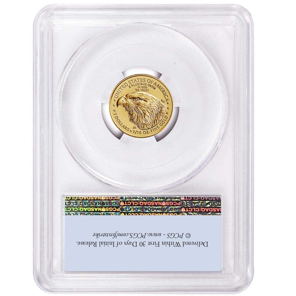 2021 $5 Type 2 American Gold Eagle 1/10 oz – Flag Label
