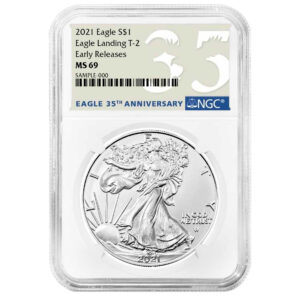 2021 $1 Type 2 American Silver Eagle NGC MS69 ER 35th Anniversary Label
