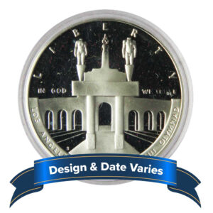 U.S. $1 Silver Commemorative Random Year Proof or Uncirculated Scruffy/Milk Spots