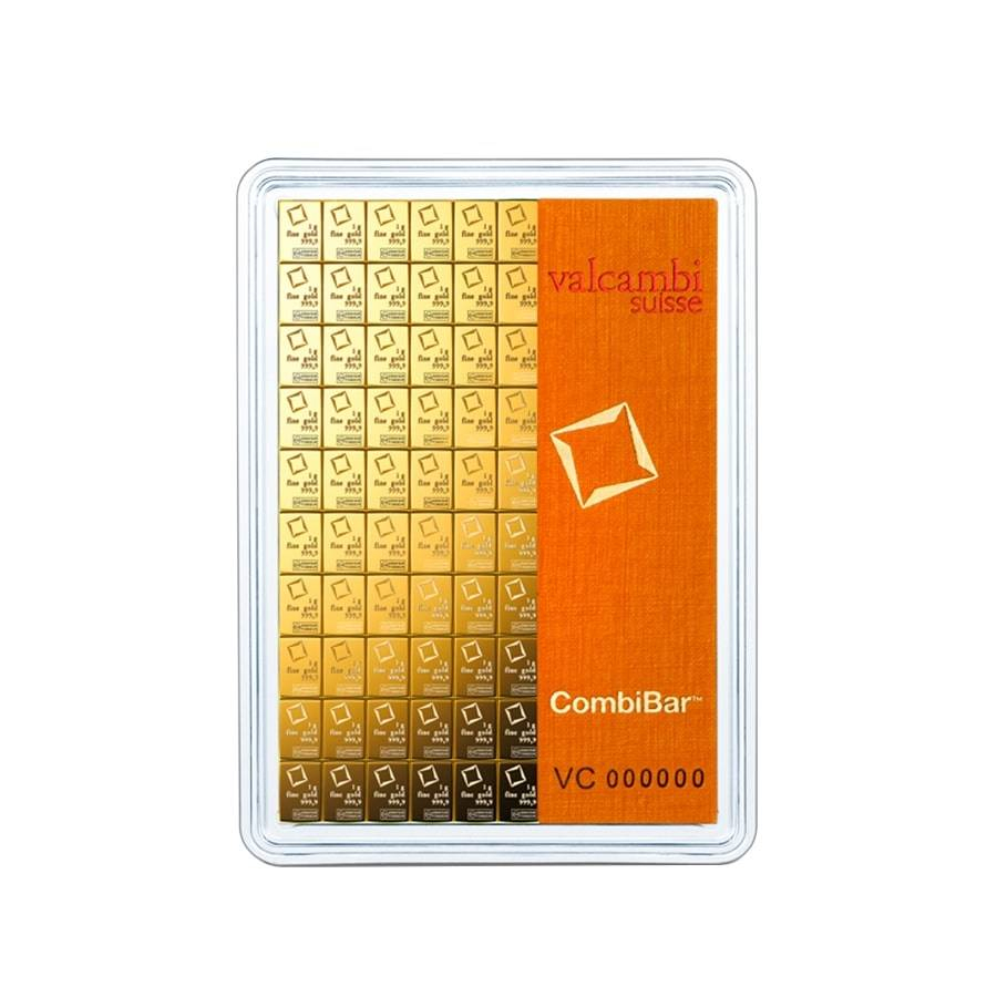 100 Gram Valcambi Suisse .9999 Fine Gold CombiBar 100 x 1g