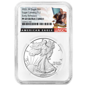 2021-W Proof $1 Type 2 American Silver Eagle NGC PF69UC ER Black Label