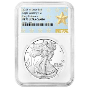 2021-W Proof $1 Type 2 American Silver Eagle NGC PF70UC ER West Point Star Label