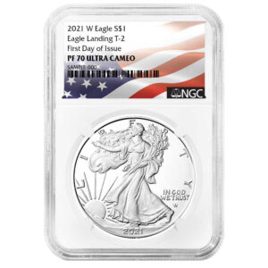 2021-W Proof $1 Type 2 American Silver Eagle NGC PF70UC FDI Flag Label