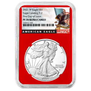2021-W Proof $1 Type 2 American Silver Eagle NGC PF70UC FDI Black Label Red Core