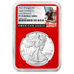 2021-W Proof $1 Type 2 American Silver Eagle NGC PF70UC ER Black Label Red Core