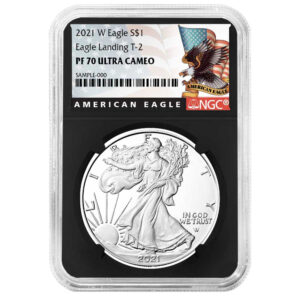 2021-W Proof $1 Type 2 American Silver Eagle NGC PF70UC Black Label Retro Core