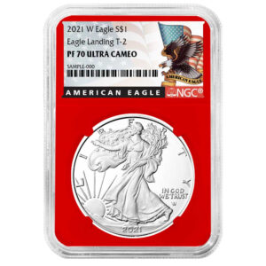 2021-W Proof $1 Type 2 American Silver Eagle NGC PF70UC Black Label Red Core