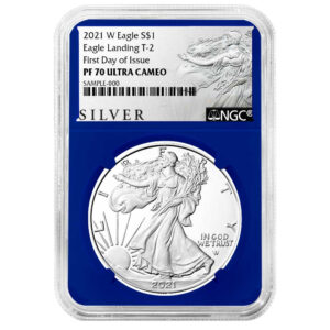 2021-W Proof $1 Type 2 American Silver Eagle NGC PF70UC FDI ALS Label Blue Core