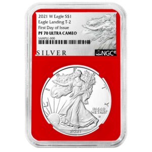 2021-W Proof $1 Type 2 American Silver Eagle NGC PF70UC FDI ALS Label Red Core