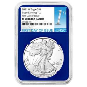 2021-W Proof $1 Type 2 American Silver Eagle NGC PF70UC FDI First Label Blue Core
