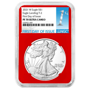 2021-W Proof $1 Type 2 American Silver Eagle NGC PF70UC FDI First Label Red Core