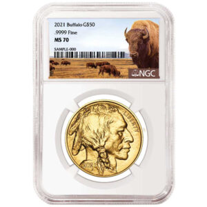 2021 $50 American Gold Buffalo NGC MS70 Buffalo Label