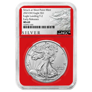 2021 (W) $1 Type 2 American Silver Eagle NGC MS69 ER ALS Label Red Core