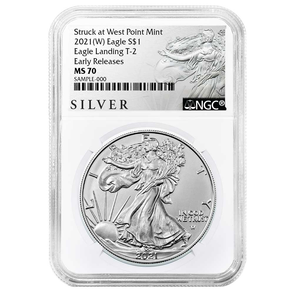 2021 (W) $1 Type 2 American Silver Eagle NGC MS70 ER ALS Label