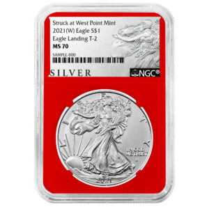 2021 (W) $1 Type 2 American Silver Eagle NGC MS70 ALS Label Red Core