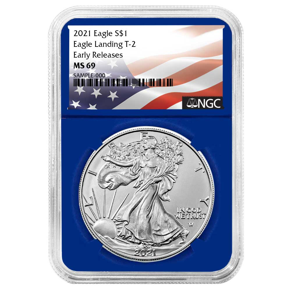 2021年 アメリカ シルバーイーグル銀貨 MS69 Type1 Type2 2021 $1 Type 2 American Silver Eagle | Pinehurst Coins