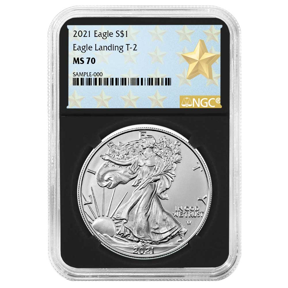 2021 $1 Type 2 American Silver Eagle NGC MS70 West Point Star Retro Core
