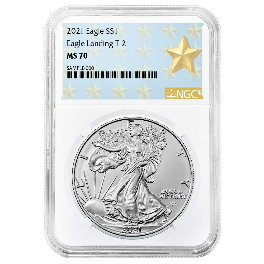 2021 $1 Type 2 American Silver Eagle NGC MS70 West Point Star