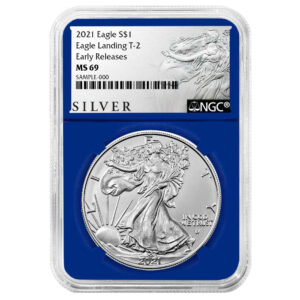 2021 $1 Type 2 American Silver Eagle NGC MS69 ER ALS Label Blue Core