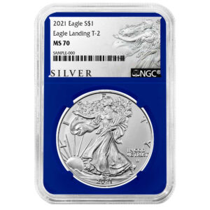 2021 $1 Type 2 American Silver Eagle NGC MS70 ALS Label Blue Core