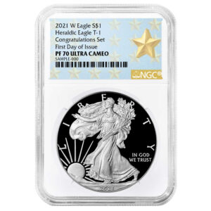 2021-W Proof $1 Type 1 American Silver Eagle Congratulations Set NGC PF70UC FDI West Point Star Label