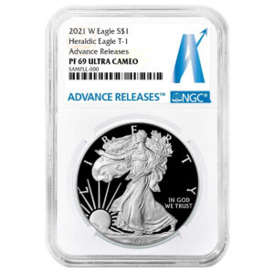 2021-W Proof $1 Type 1 American Silver Eagle NGC PF69UC AR Advance Releases Label