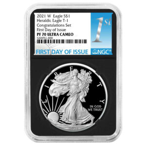 2021-W Proof $1 Type 1 American Silver Eagle Congratulations Set NGC PF70UC FDI First Label Retro Core