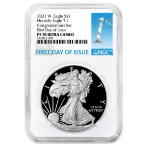 2021-W Proof $1 Type 1 American Silver Eagle Congratulations Set NGC PF70UC FDI First Label