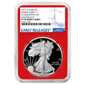 2021-W Proof $1 Type 1 American Silver Eagle Congratulations Set NGC PF70UC ER Blue Label Red Core